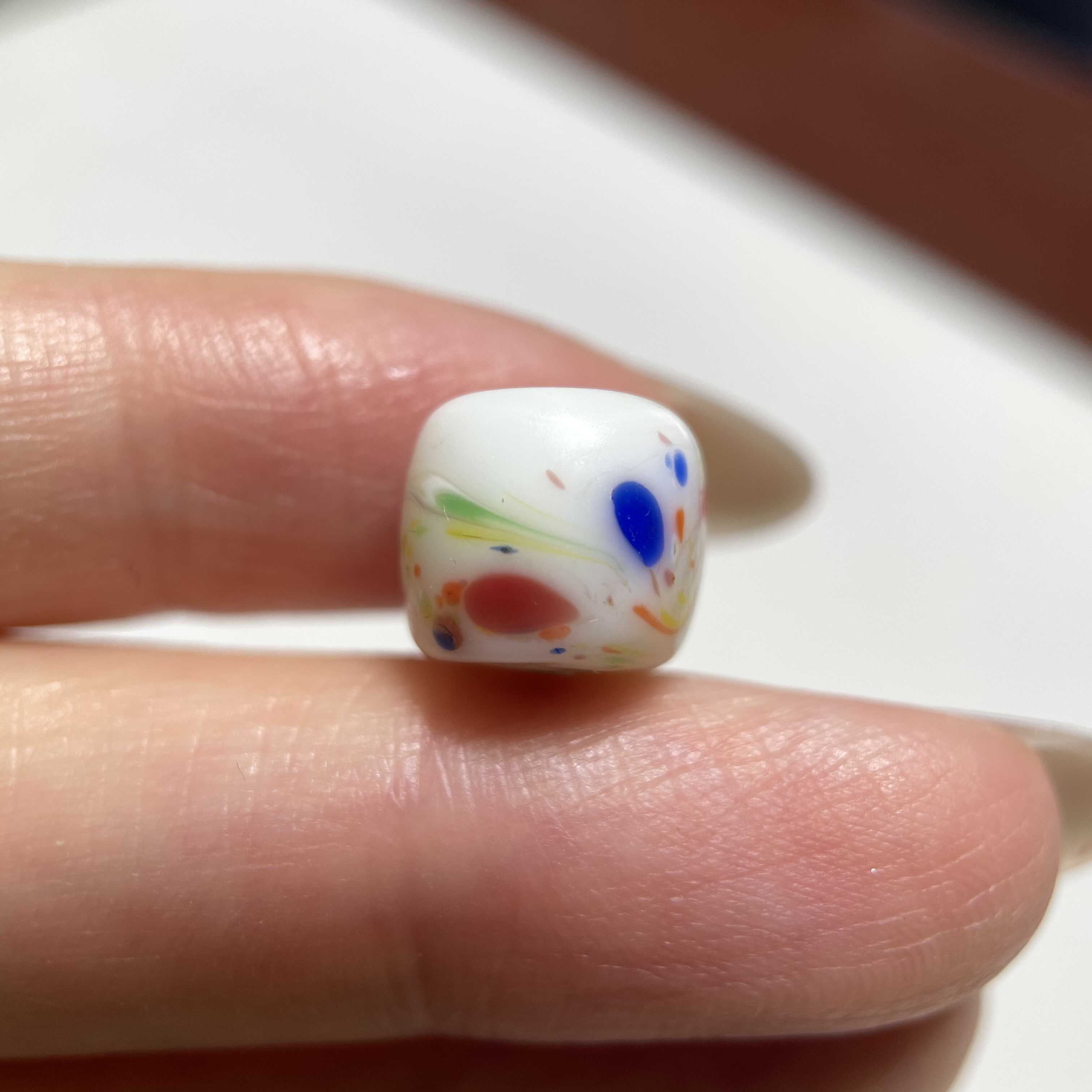 点彩花老琉璃桶珠10.5mm 佛珠念珠手串配珠diy配饰单珠老珠子1372
