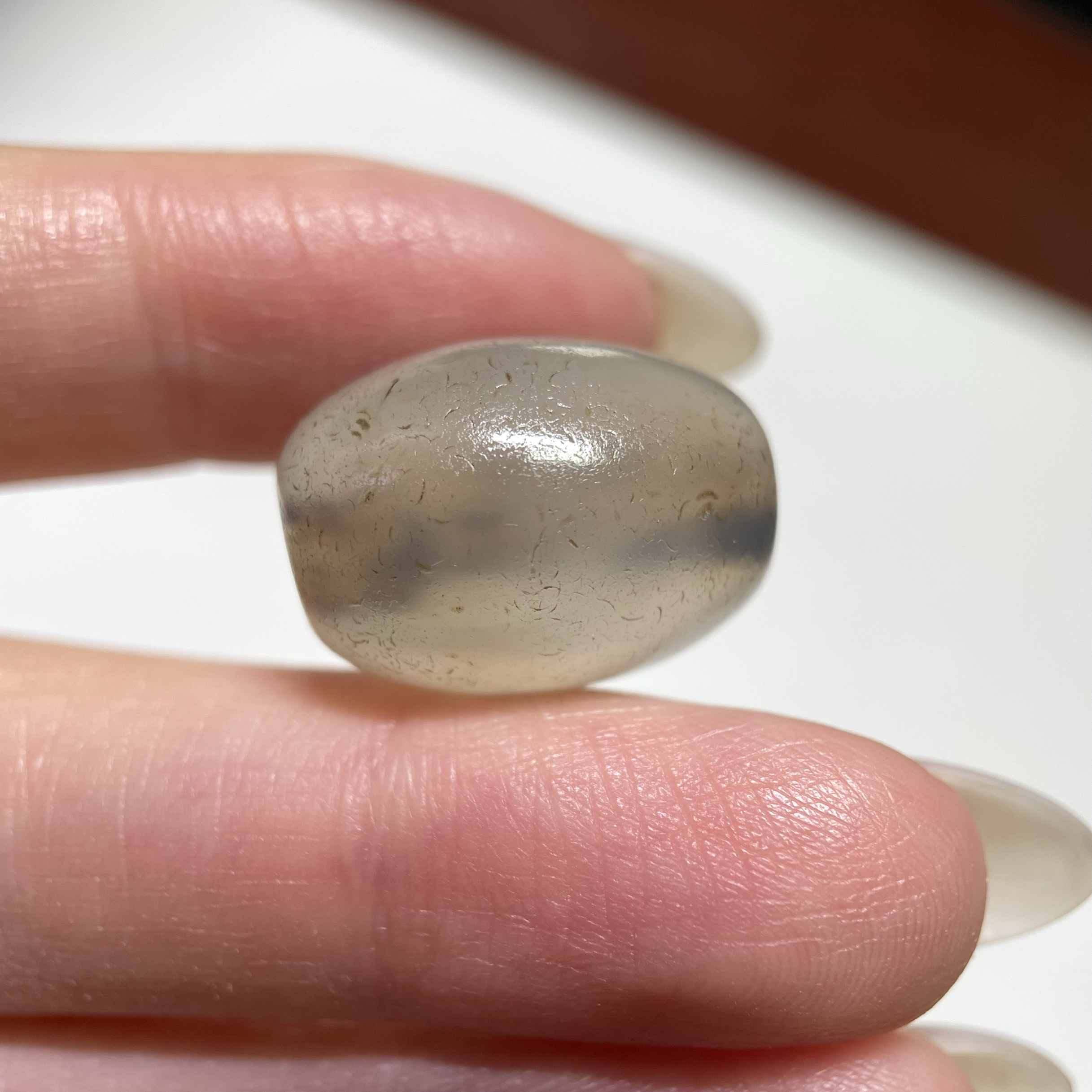 百年清代荔枝冻老玛瑙勒子枣珠19.5mm 念珠锁骨链配珠顶珠散珠487