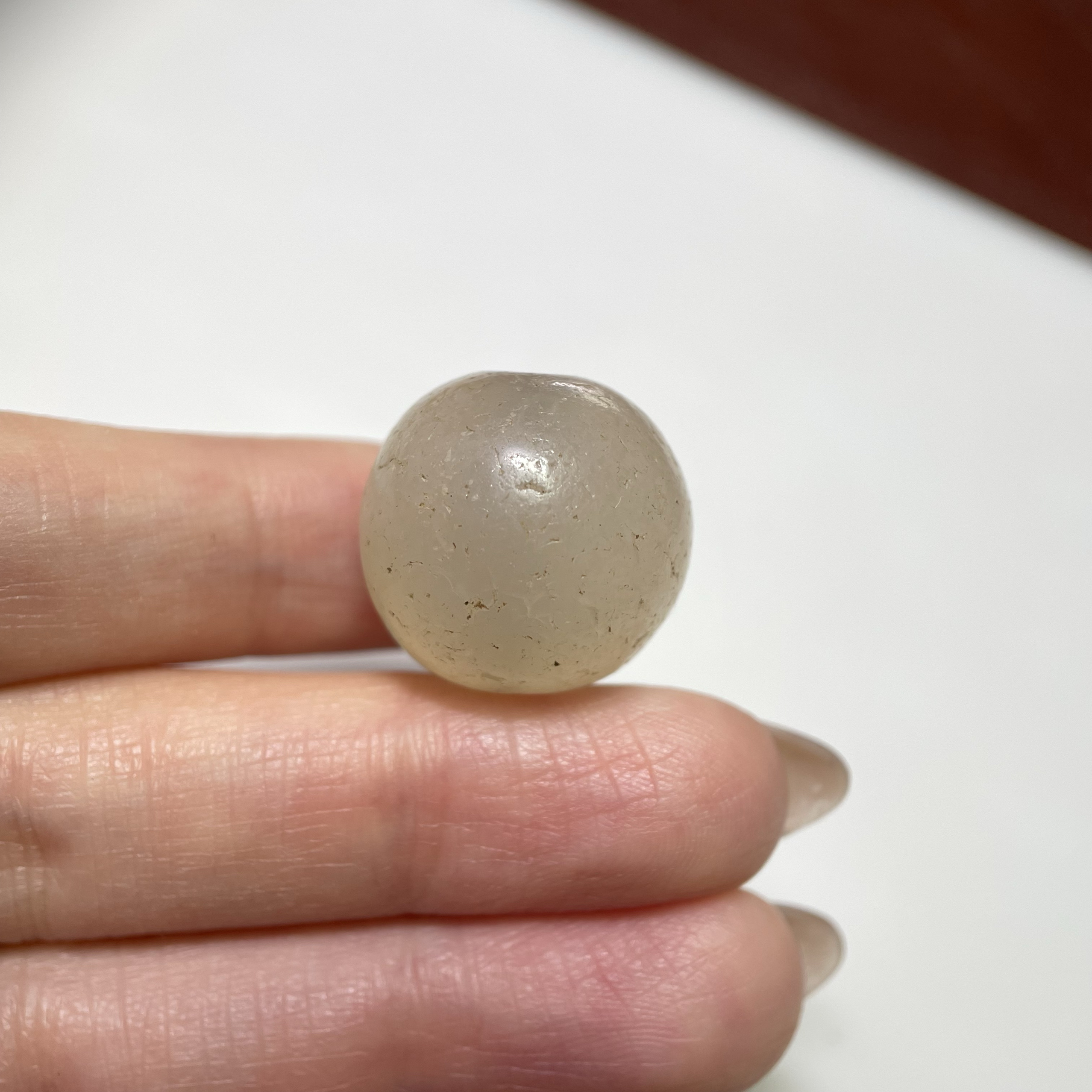 百年清代荔枝冻老玛瑙大尺寸圆珠19mm 多宝配珠顶珠散珠老珠子493