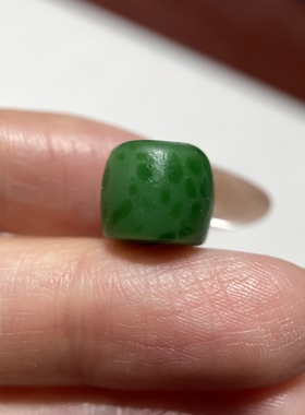 老青蛙皮点翠绿琉璃桶珠10.5mm多宝配珠配饰散珠配件文玩饰品1563