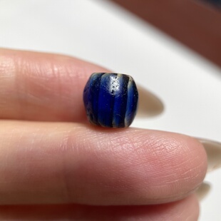 雪佛兰蓝色老琉璃单珠9mm 念珠佛珠手串老配珠单珠散珠老珠 1353