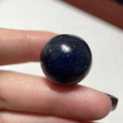 百年墨蓝色老玛瑙圆珠19.2mm 大尺寸主珠锁骨链手串多宝老珠子906