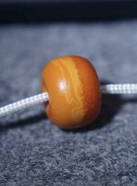 藏传鸡油黄老蜜蜡平安扣算盘珠12mm 蜡饼念珠手串配珠老珠 2006