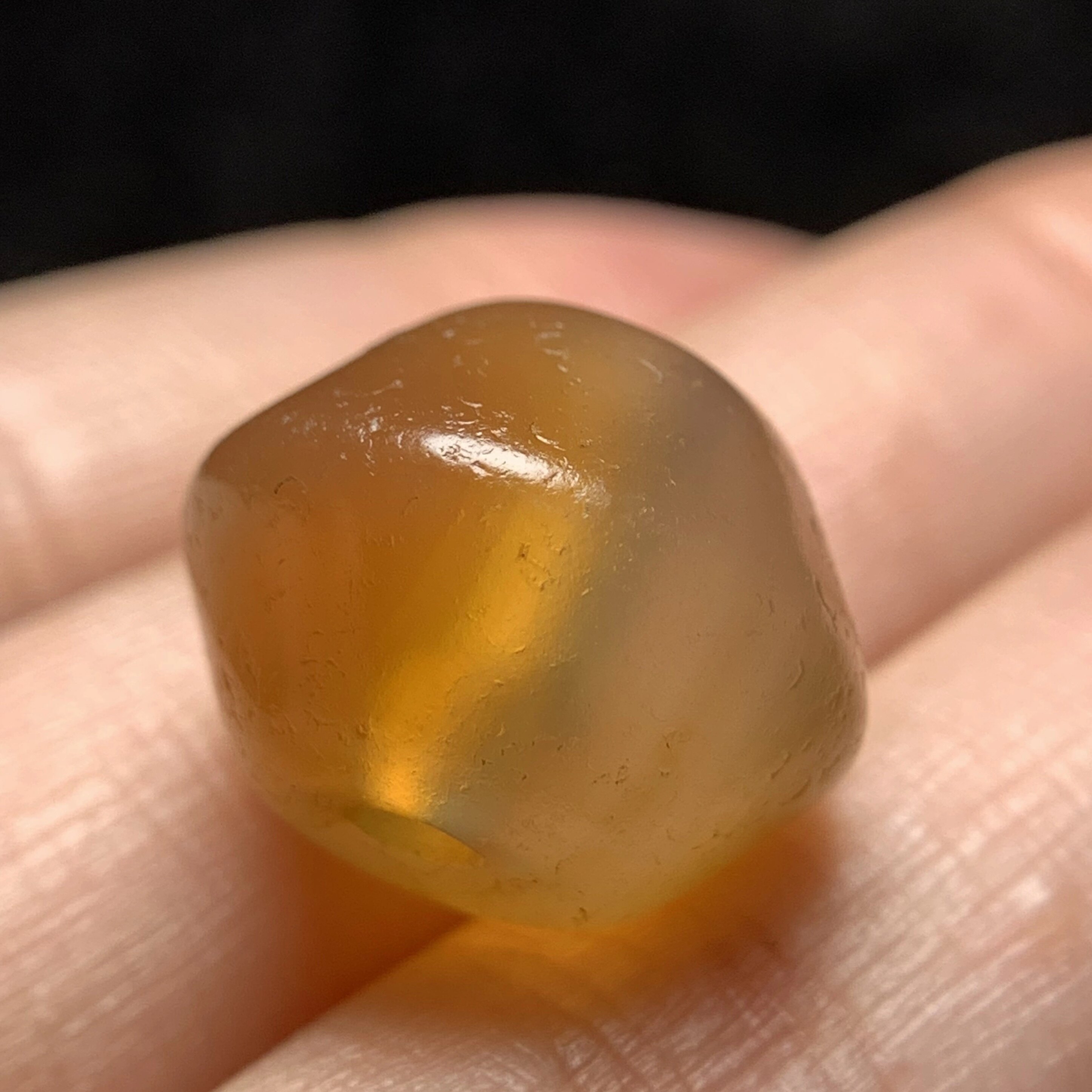 藏传清代糖色油润玛瑙飞碟珠16mm 念珠手串星月紫檀配珠老珠 1700