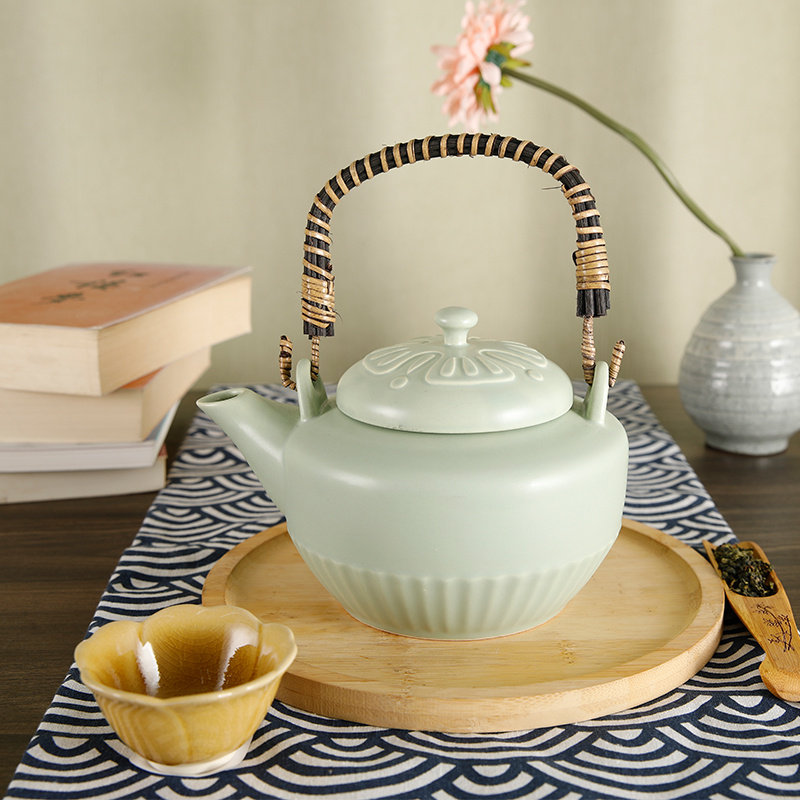 日本进口万古烧耐高温陶土烧水壶茶壶中药壶一壶多用煎茶煎药茶具