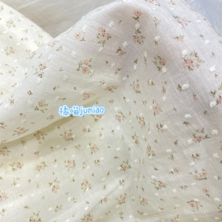 橘喵jumiao韩系小碎花全棉提花服装设计师手工面料2024春夏新款