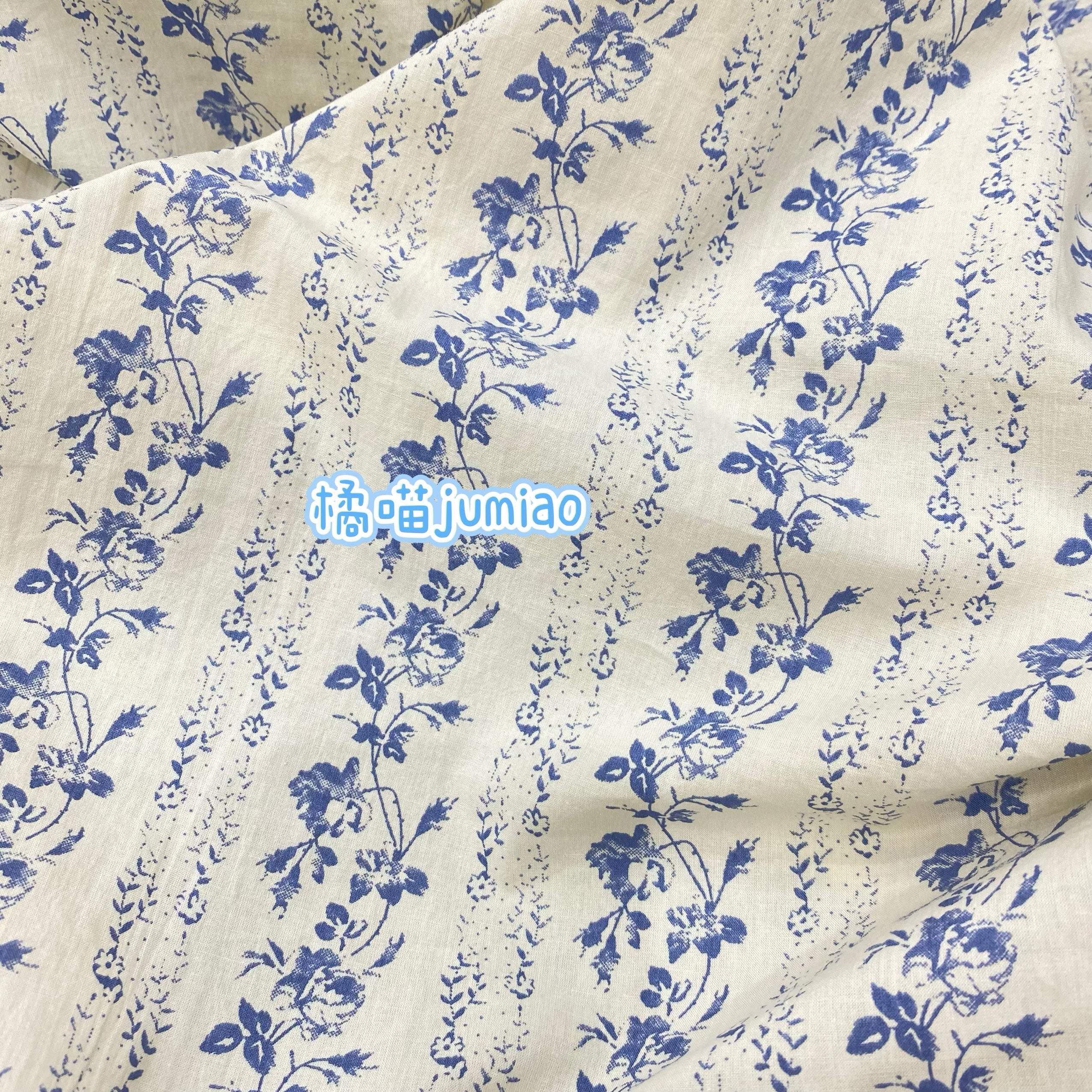 橘喵jumiao全棉复古图案碎花时尚服装面料手工DIY家居服包包布料