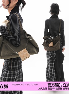 简着25AW新品 原创 苔藓绿 加利尼尼摩登托特包通勤大容量斜挎包