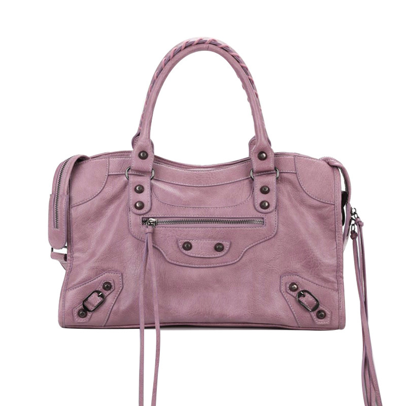 thumbnail for Jianzhuo / Limited Edition Dirty Pink · Paris Rivet Hot Girl Biker Bag Wasteland Retro Large Capacity Handbag Crossbody Bag