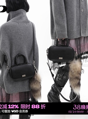 简着25AW 原创 黑色 帕米尔手提小方包 波士顿通勤百搭斜挎小包女