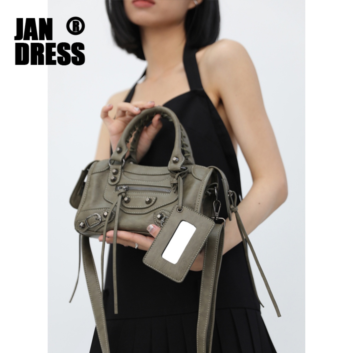 简着®巴黎机车包迷你小方包