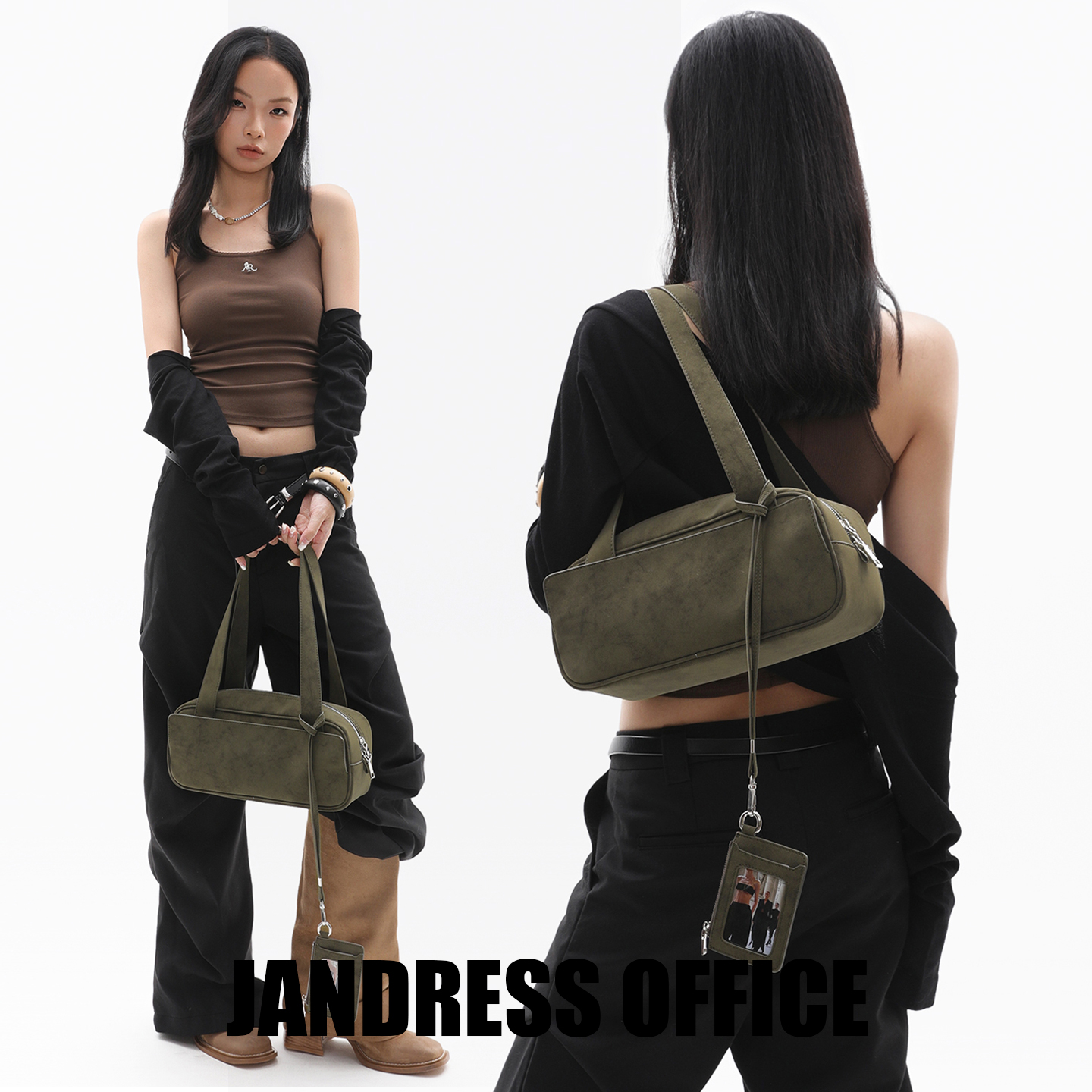 简着25AW 原创 苔藓绿 袋鼠包小号 波士顿包枕头小方包单肩腋下包