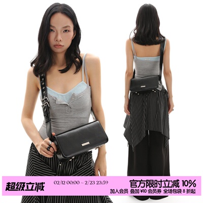 简着®原创蒙特朗双扣黑色翻盖包