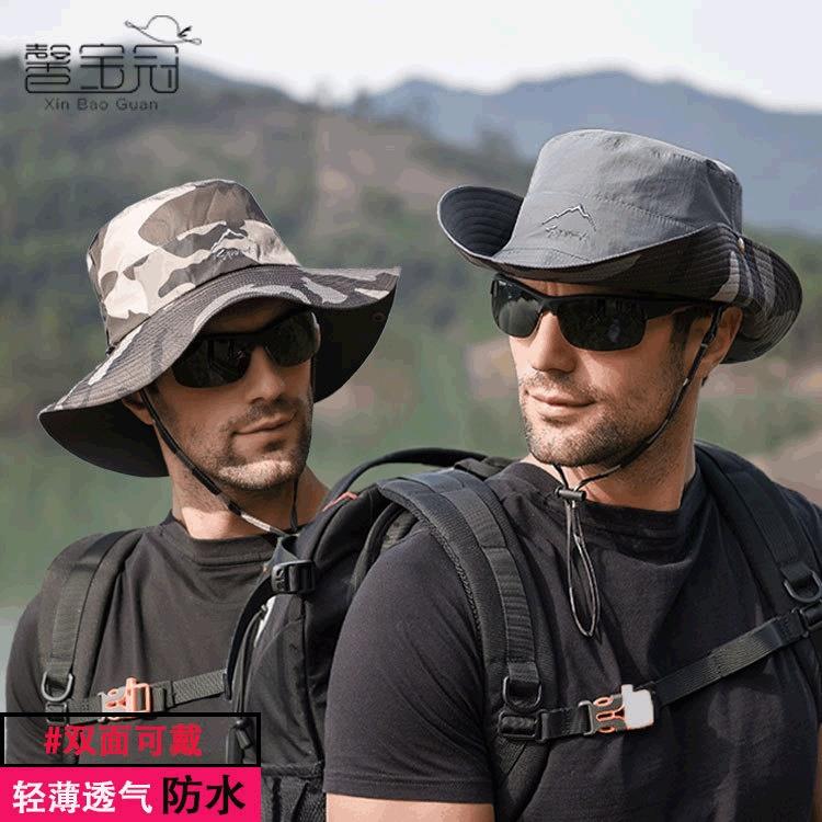 钓鱼双面折叠男士帽渔夫帽夏季户外9072遮阳帽防晒帽子帽防晒遮阳