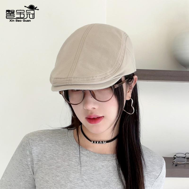 鸭舌日系帽女潮前进休闲2025复古英伦文艺画家韩版贝雷帽帽子百搭