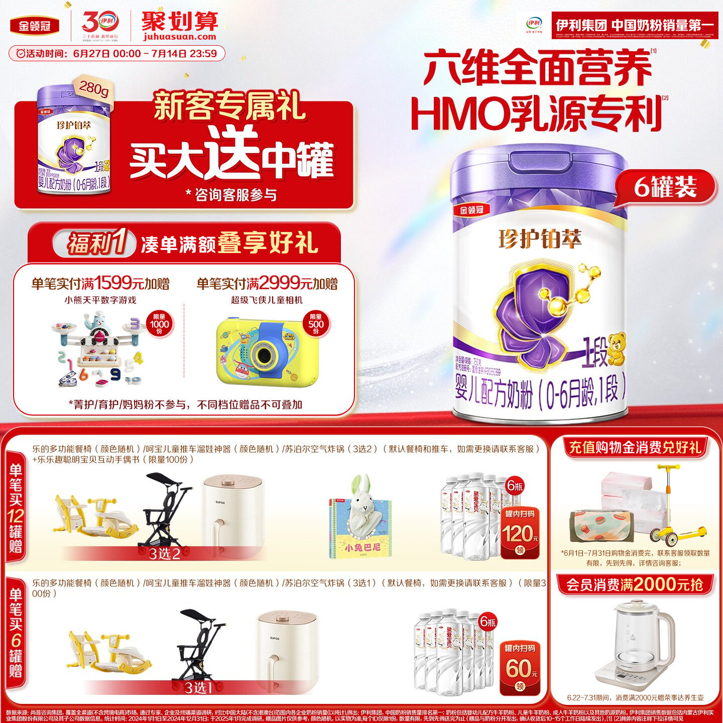 【乳源HMO】新鲜-伊利金领冠珍护铂萃1段0-6个月婴儿牛奶粉750g - 实物图