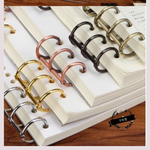 三孔活页连环扣环金色笔记本装订圈开口圈装订夹日历台历扣铁环子