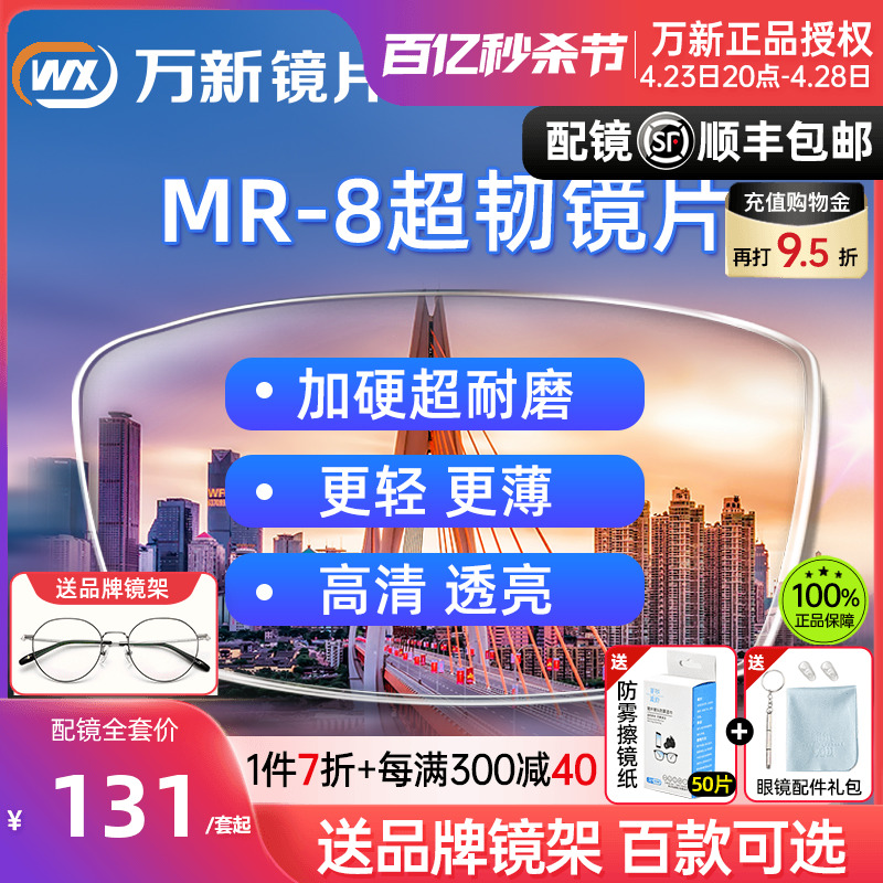 万新光学超韧1.60MR-8树脂非球面防蓝光镜片网上实体店近视眼镜片 ZIPPO/瑞士军刀/眼镜 定制眼镜片 原图主图