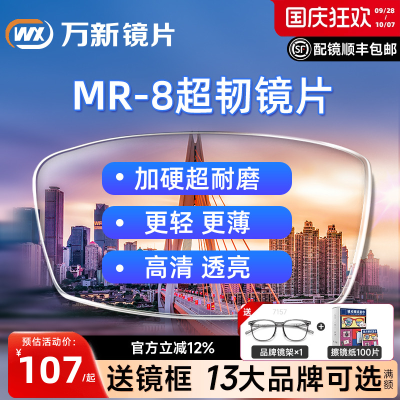 运动打篮球万新超韧防蓝光眼镜片