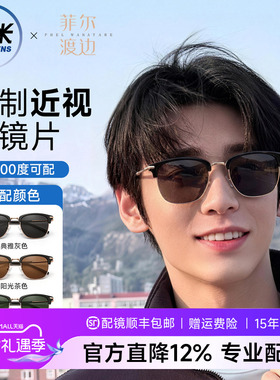 凯米定制商务眉线框近视太阳镜男