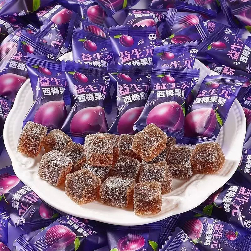 益生元西梅果糕果味软糖酸甜糖果独立小包装西梅果糕办公休闲零食