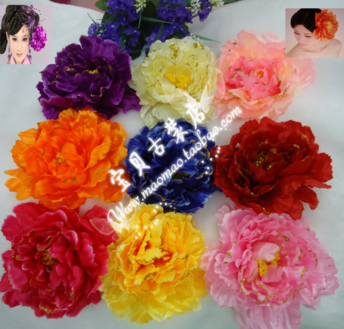 仿真唐朝贵妃头花牡丹花新娘古装头花舞蹈演出头饰高贵复古大牡丹