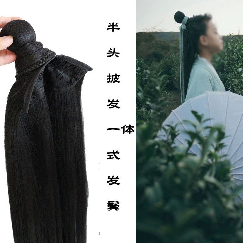 男童古风一体式假发影楼拍摄演出图片