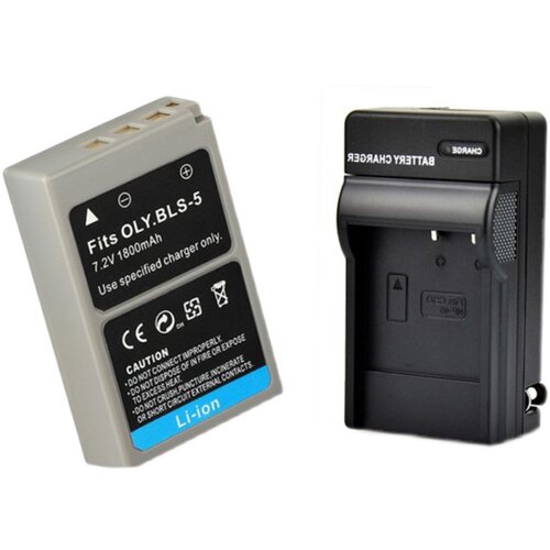 适用于奥林巴斯E-M10 Mark II EPL8 EPL9 EP1/3 BLS-5充电器+电池