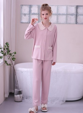 一馨相伴秋冬女款婴儿棉娃娃领开衫家居服睡衣23611