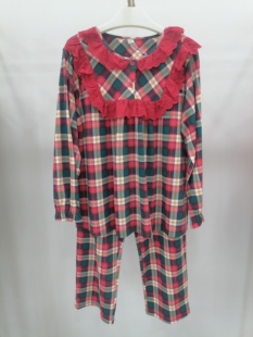 佐雅春秋冬女款纯棉厚款圆领套头长袖紧口家居服睡衣516338