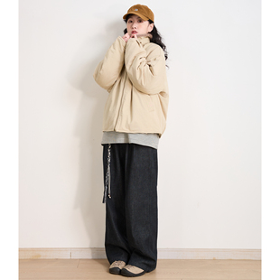 冬季美式复古飞行员夹克棉服男女宽松百搭保暖外套冬季潮牌棉袄