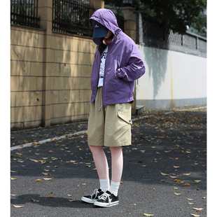春夏户外复古工装风连帽防晒服男女轻薄防晒外套潮流学生情侣洋气