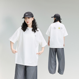 夏季索罗那舒适宽松短袖T恤男女潮流字母印花简约百搭凉感上衣薄T