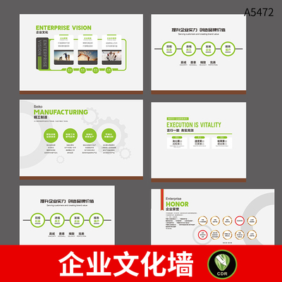 简约企业文化墙模板企业简介公司品牌墙荣誉墙照片墙展板cdr素材