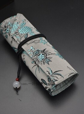 包邮一叶知秋手作 钢笔笔帘夜鸣手工钢笔收纳包笔帘古风卷笔袋