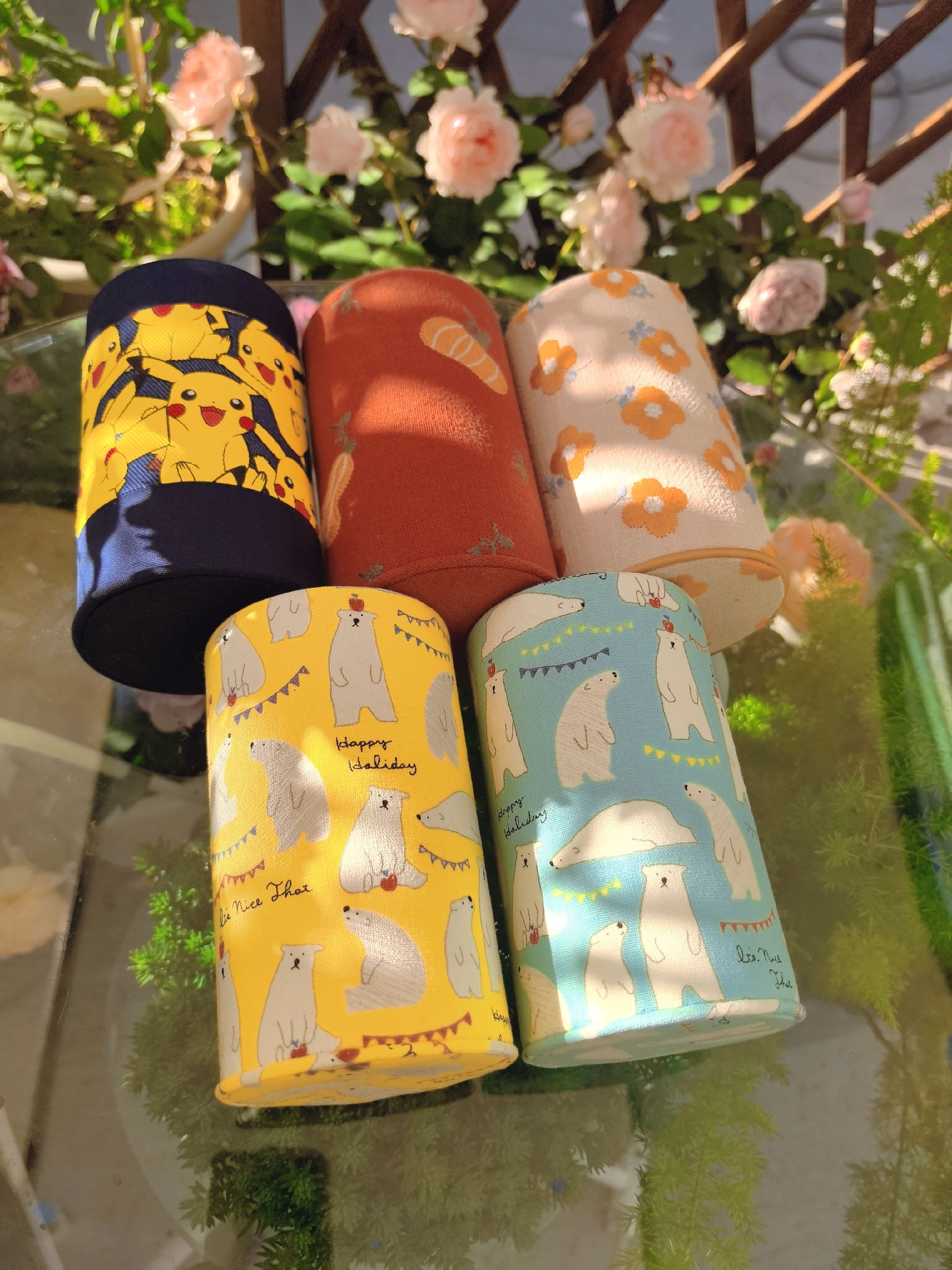 知秋家手作定制手工布艺钢笔保护钢笔签字笔笔筒桌面收纳神器