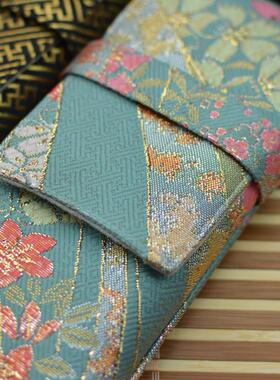 包邮一叶知秋钢笔插合笔包翻盖款个性定制手工布艺笔袋便携收纳包