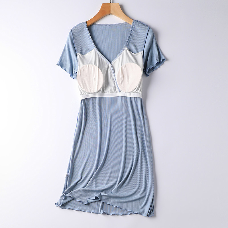 모유 수유 잠옷 여름 얇은 산후 수유 출산 복장 잠옷 복장 모달 수유 복장 여름 외부 착용 가능