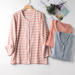 哺乳衣外出孕妇上衣春秋产后喂奶长袖纯棉加厚秋冬开衫居家月子服