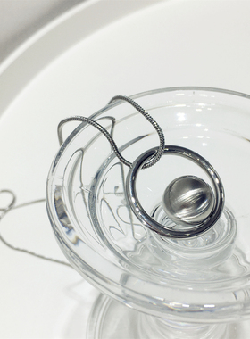 2025春夏新款简约气质百搭金属素款圆球圆形圆圈项链毛衣链挂件饰