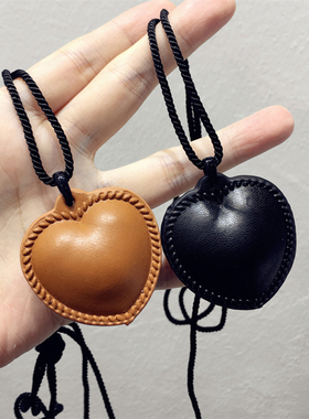 爱心桃心形黑绳可调节项链毛衣链