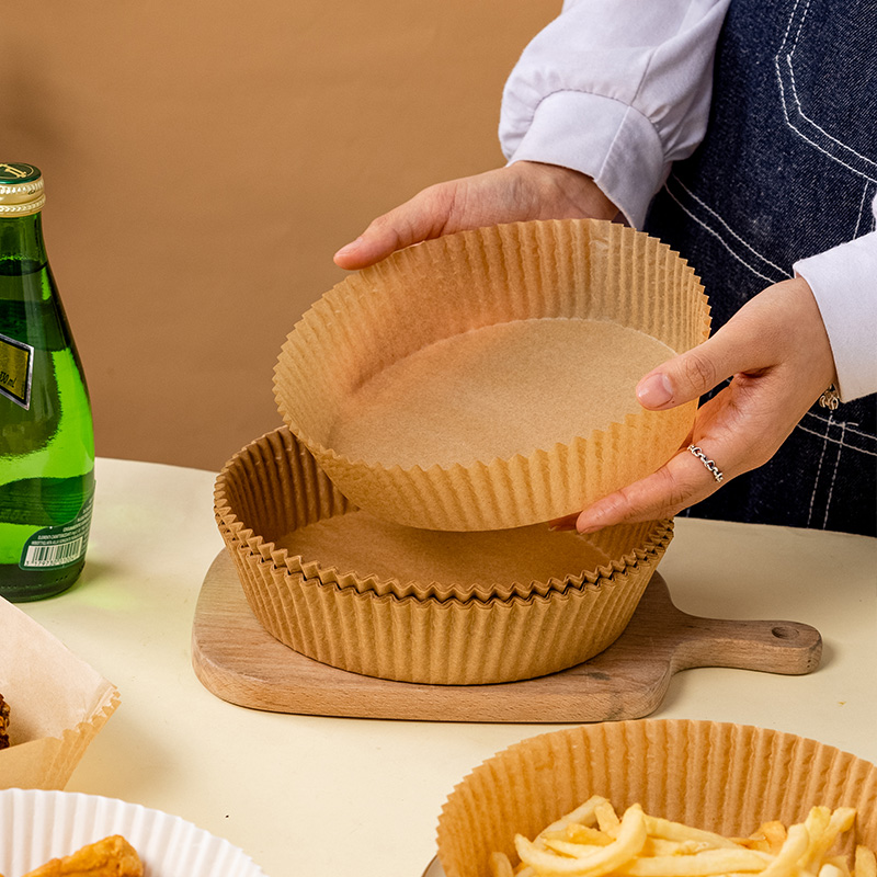 空气炸锅专用纸硅油纸托圆形吸油纸食物垫纸烤纸锡纸家用烘焙纸盘