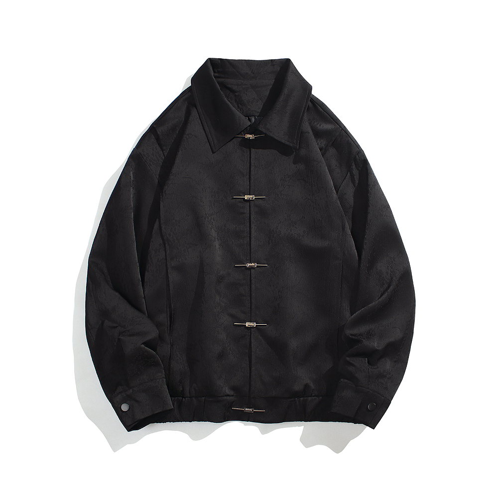 秋新中式潮风金属盘扣宽松翻领休闲夹克男士外套JK622P110，男装夹克，钱塘788(原4013)