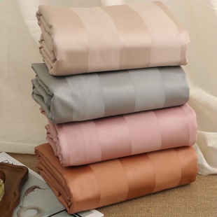 高奢纯棉床单单价1400根高密全棉被单素色贡缎面高级感被套三件套