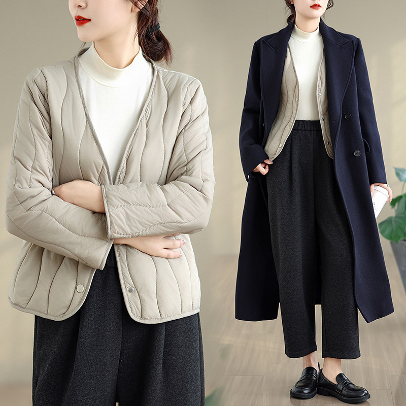 实拍2025秋冬新款内搭羽绒服短款轻薄外套