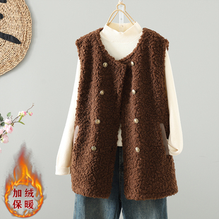 羊羔毛宽松马甲外套 新款 实拍 2025冬季