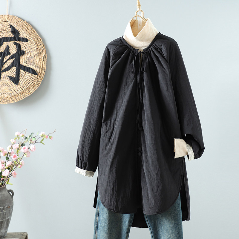实拍大码女装森系宽松休闲棉服秋冬文艺气质休闲棉衣外套