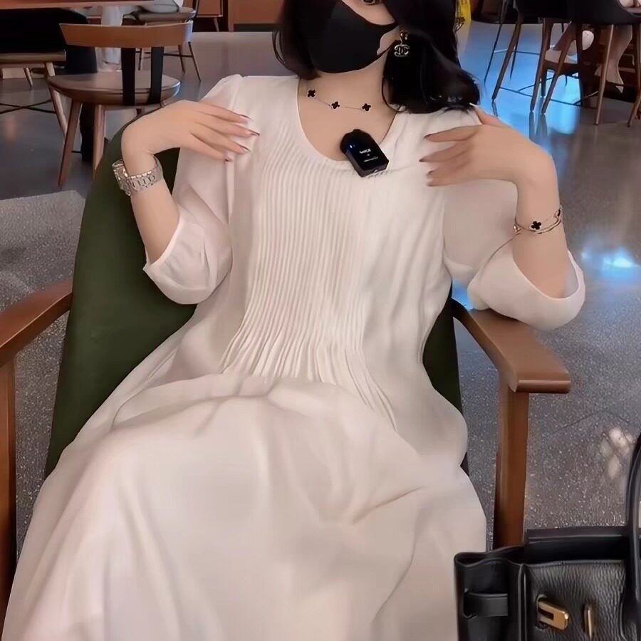 高级感气质天丝棉连衣裙女2026夏季新款宽松显瘦透气度假长裙子