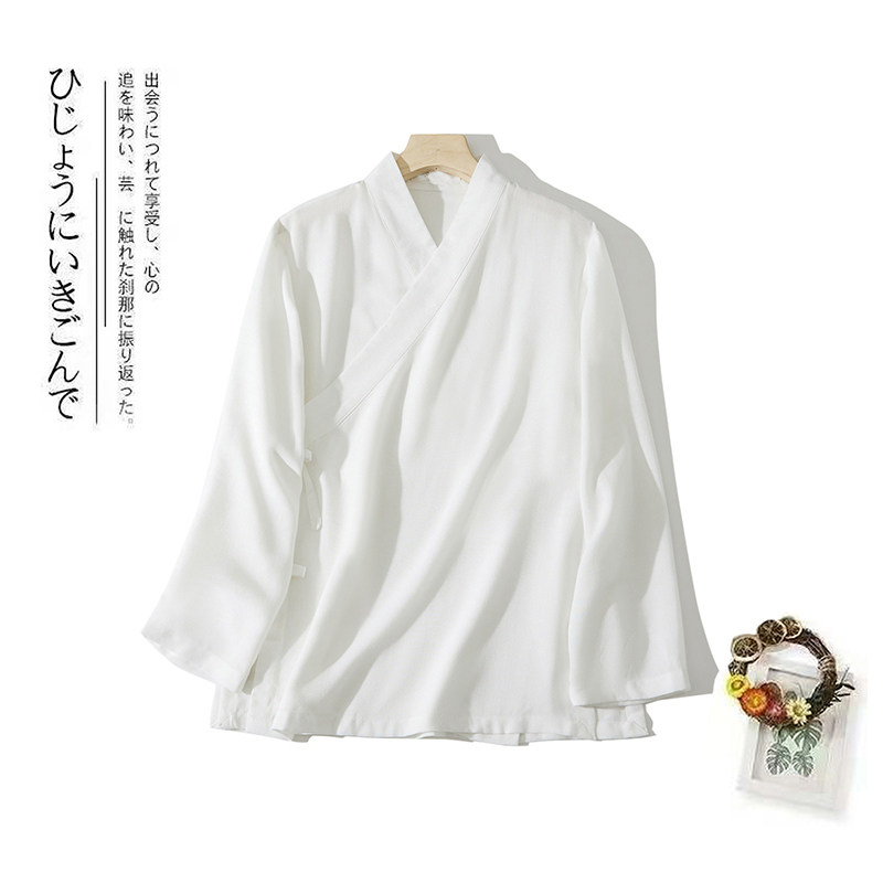 春夏系带斜襟道袍道衣太极服男女透气练功服上衣茶服禅服工作服
