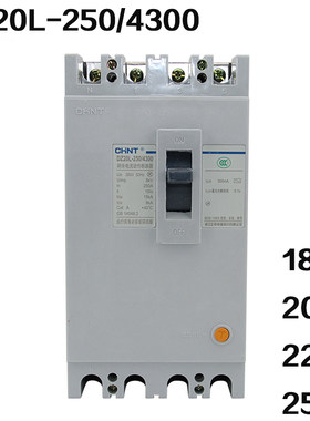 正泰 漏电开关 DZ20L-250/4300 250A 225A 200A漏电塑壳断路器